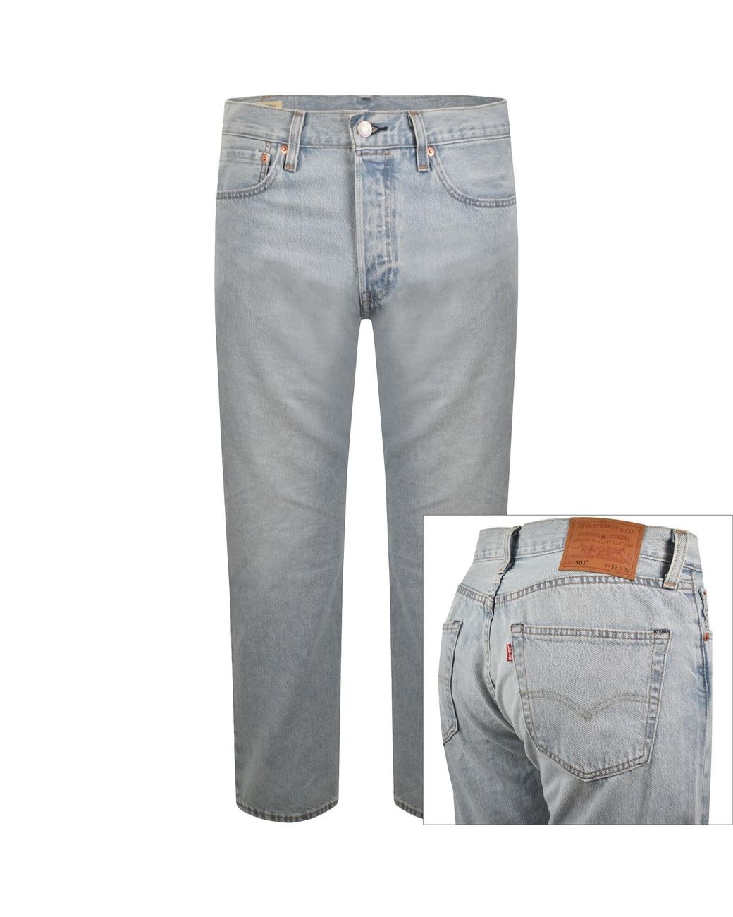 Levi's Gray 501 Original Jeans Light Wash for men