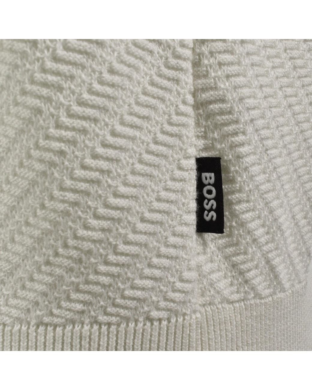 BOSS BUSINESS White Boss Lomarino Knit Polo Off for men