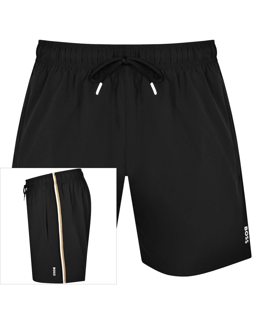 BOSS BUSINESS Black Boss Iconic Swim Shorts for men