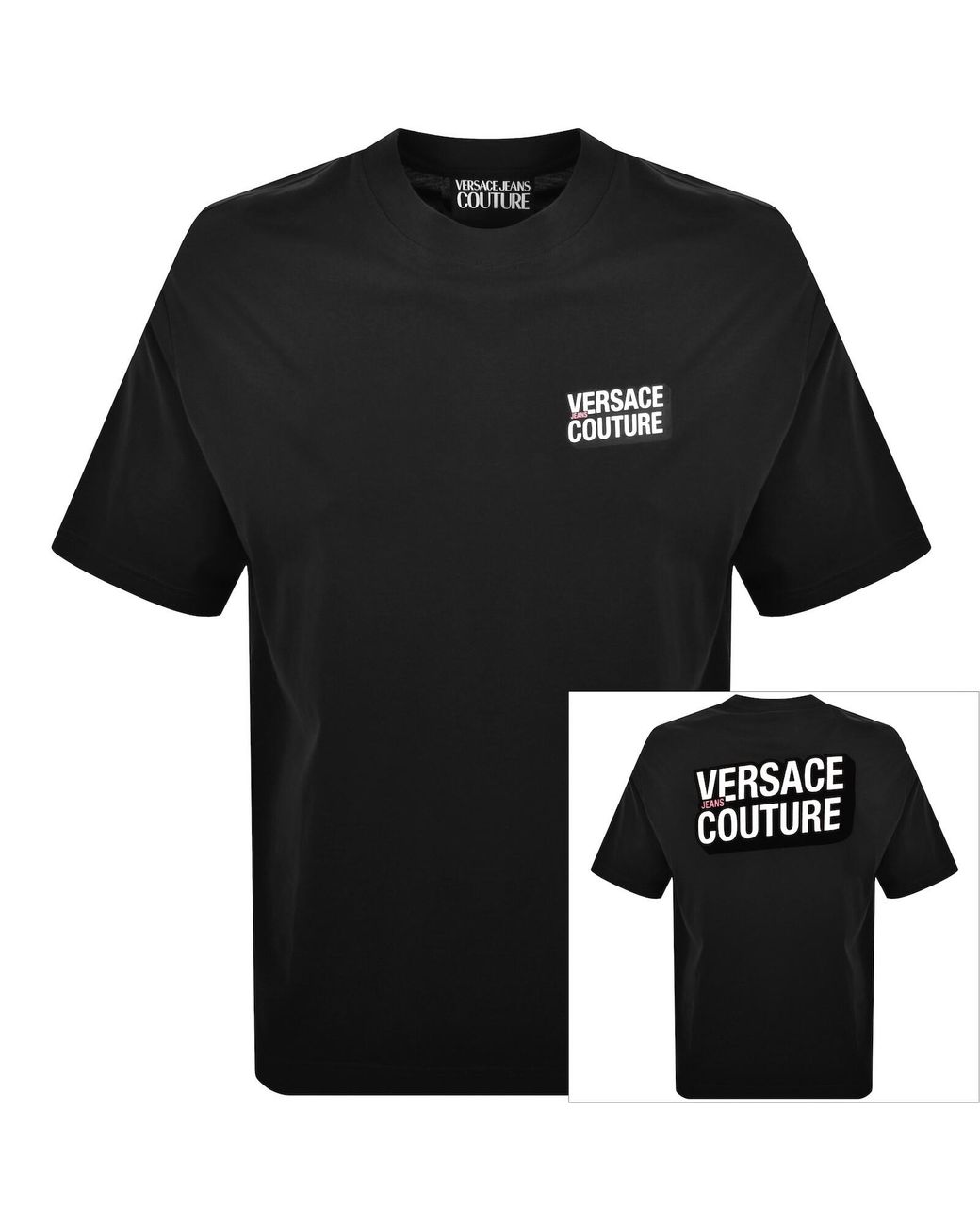 Versace Jeans Black Couture Flock T Shirt for men