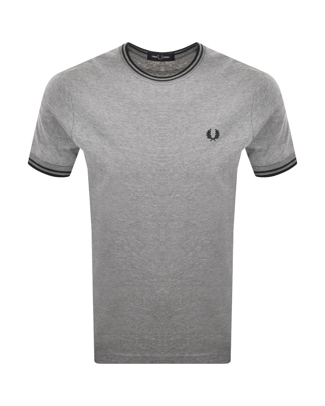 Fred Perry Gray Twin Tipped T Shirt Stone Marl for men