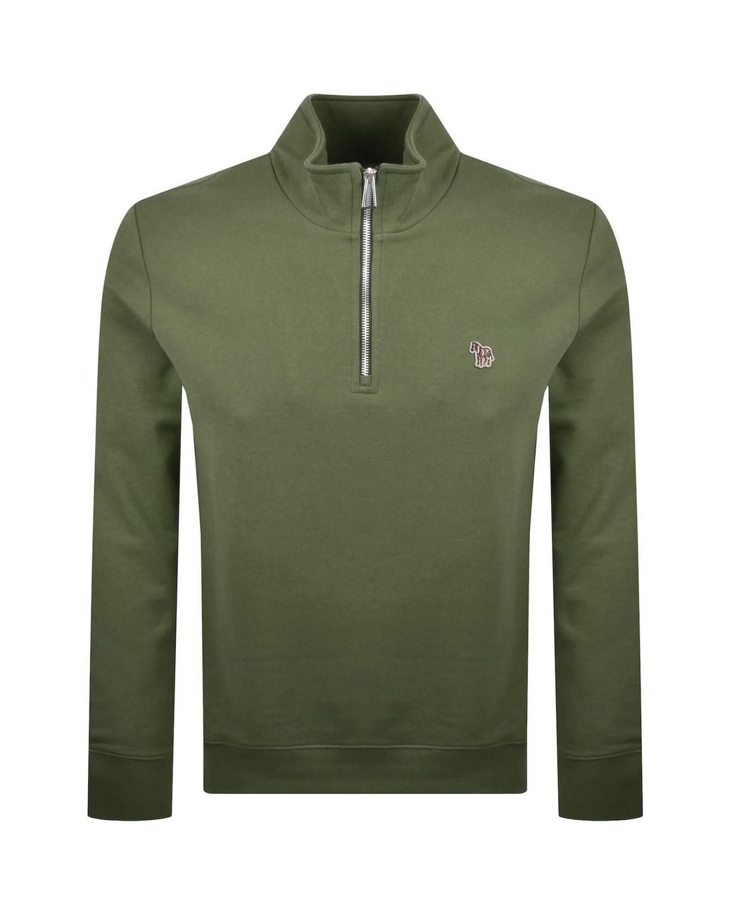 Paul Smith Green Zebra Half Zip Sweatshirt for men