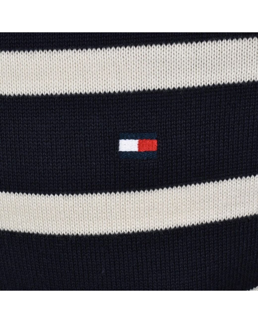Tommy Hilfiger Blue Knit Striped Polo T Shirt for men