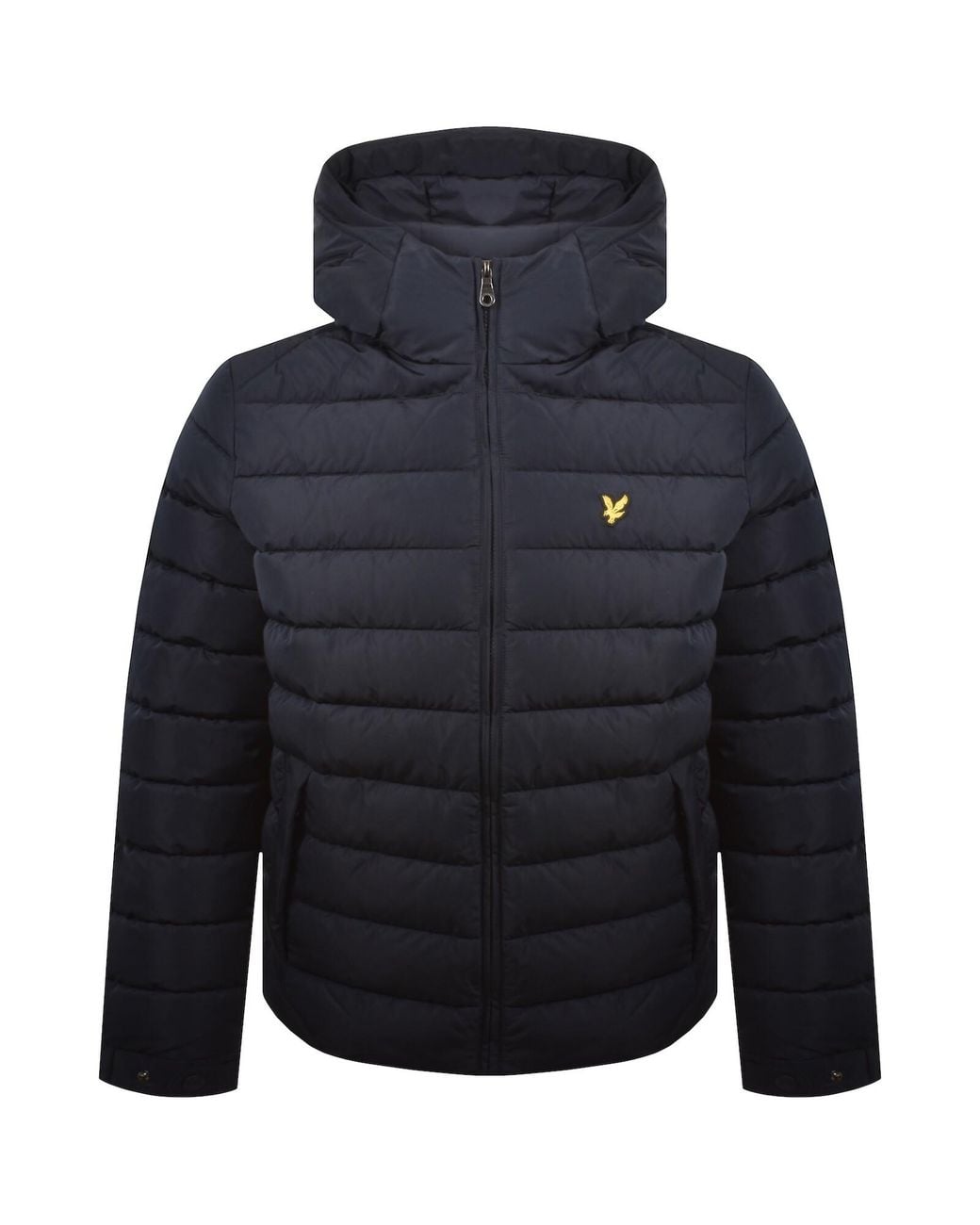 Lyle & Scott Blue Hooded Quilted Jacket for men