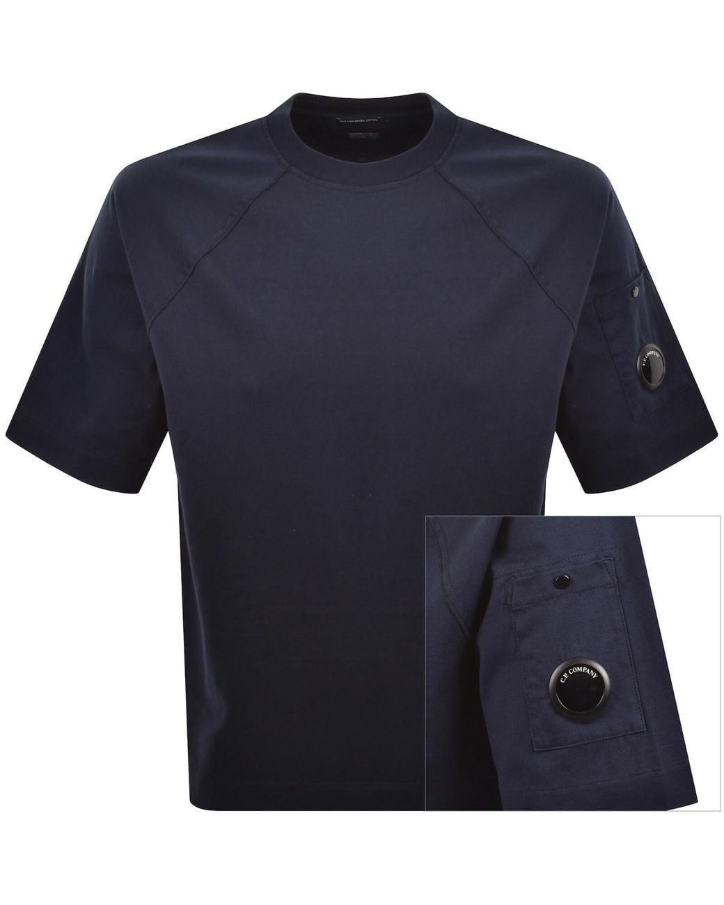 C P Company Blue Cp Company Short Sleeve Lens T Shirt for men
