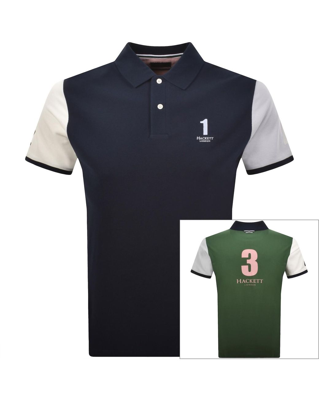 Hackett Blue Heritage Number Polo T Shirt Old for men