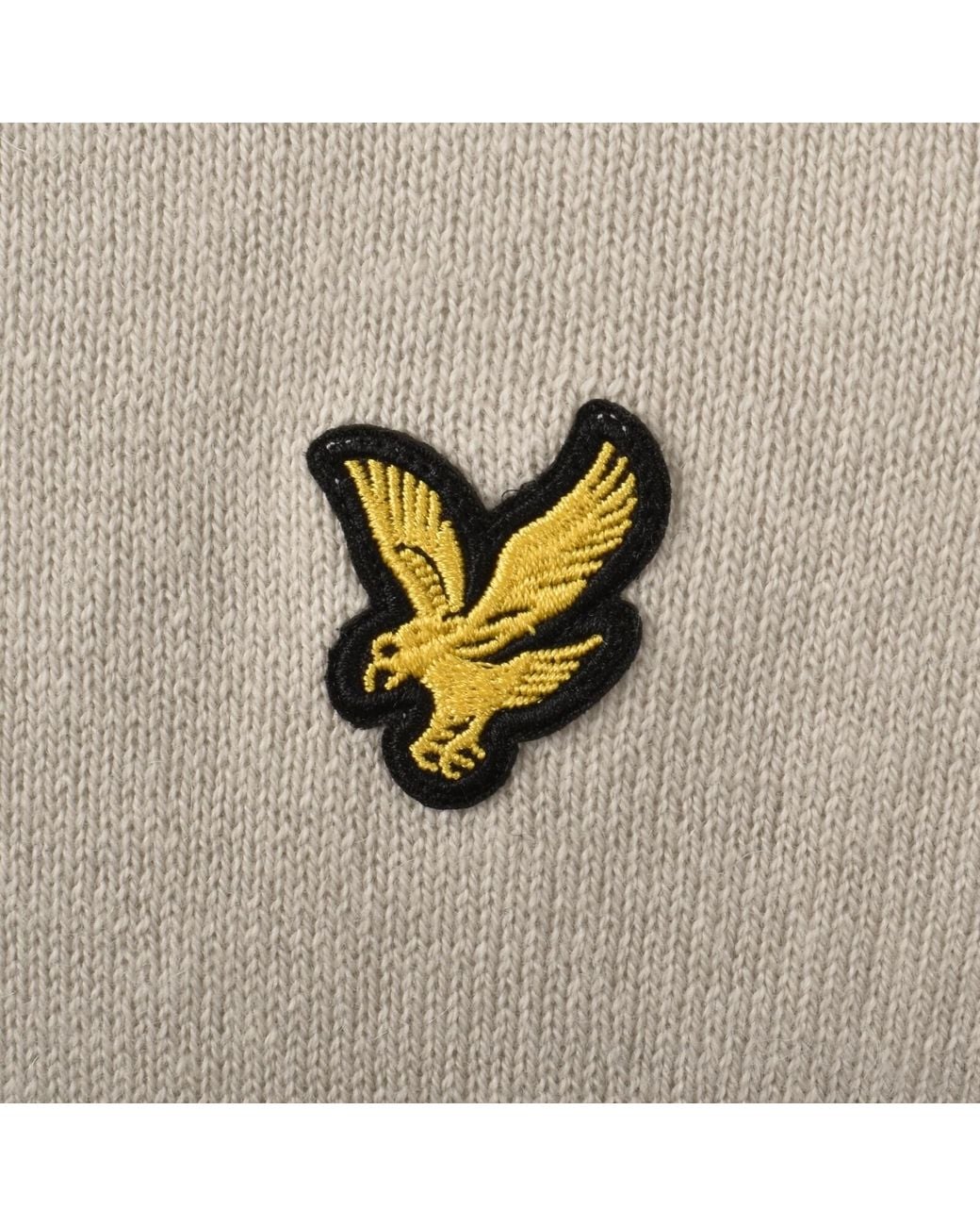 Lyle & Scott Natural Long Sleeve Knit Polo for men