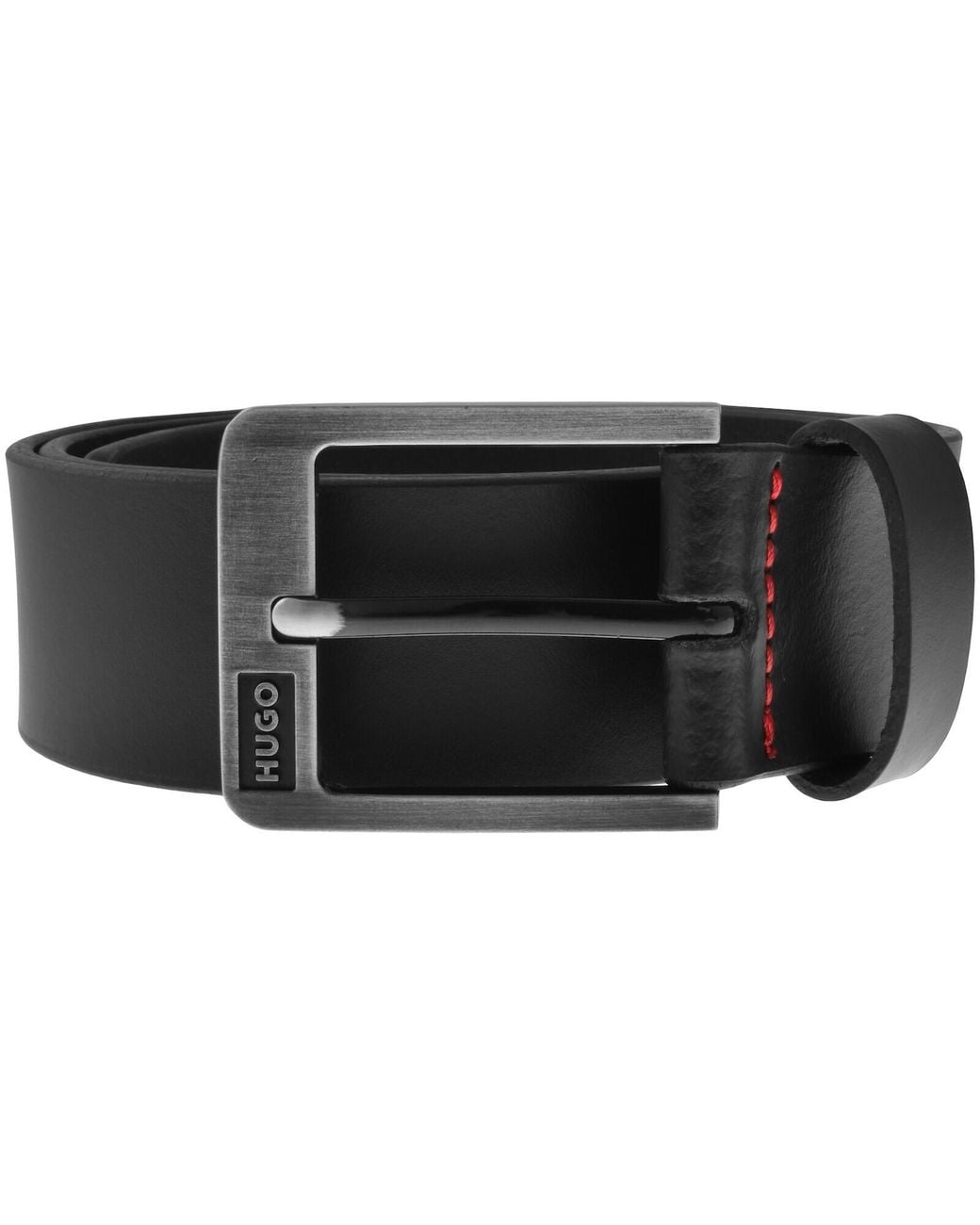 HUGO Black Grover Leather Belt for men