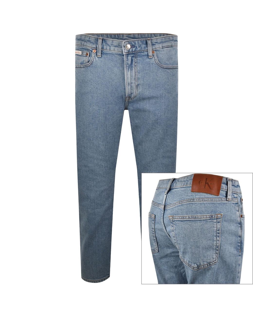Calvin Klein Blue Slim Taper Jeans Light Wash for men