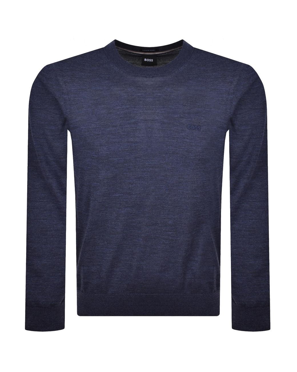 BOSS BUSINESS Blue Boss Leno Merino Wool Knit Jumper Dark for men