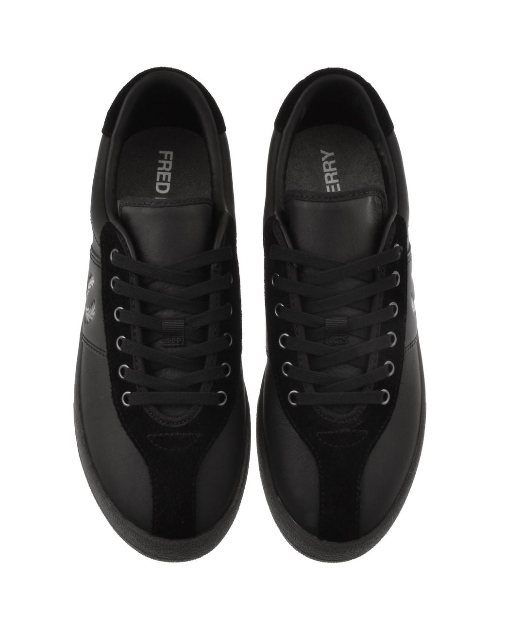 Fred Perry Black Leather Tennis Trainers for men