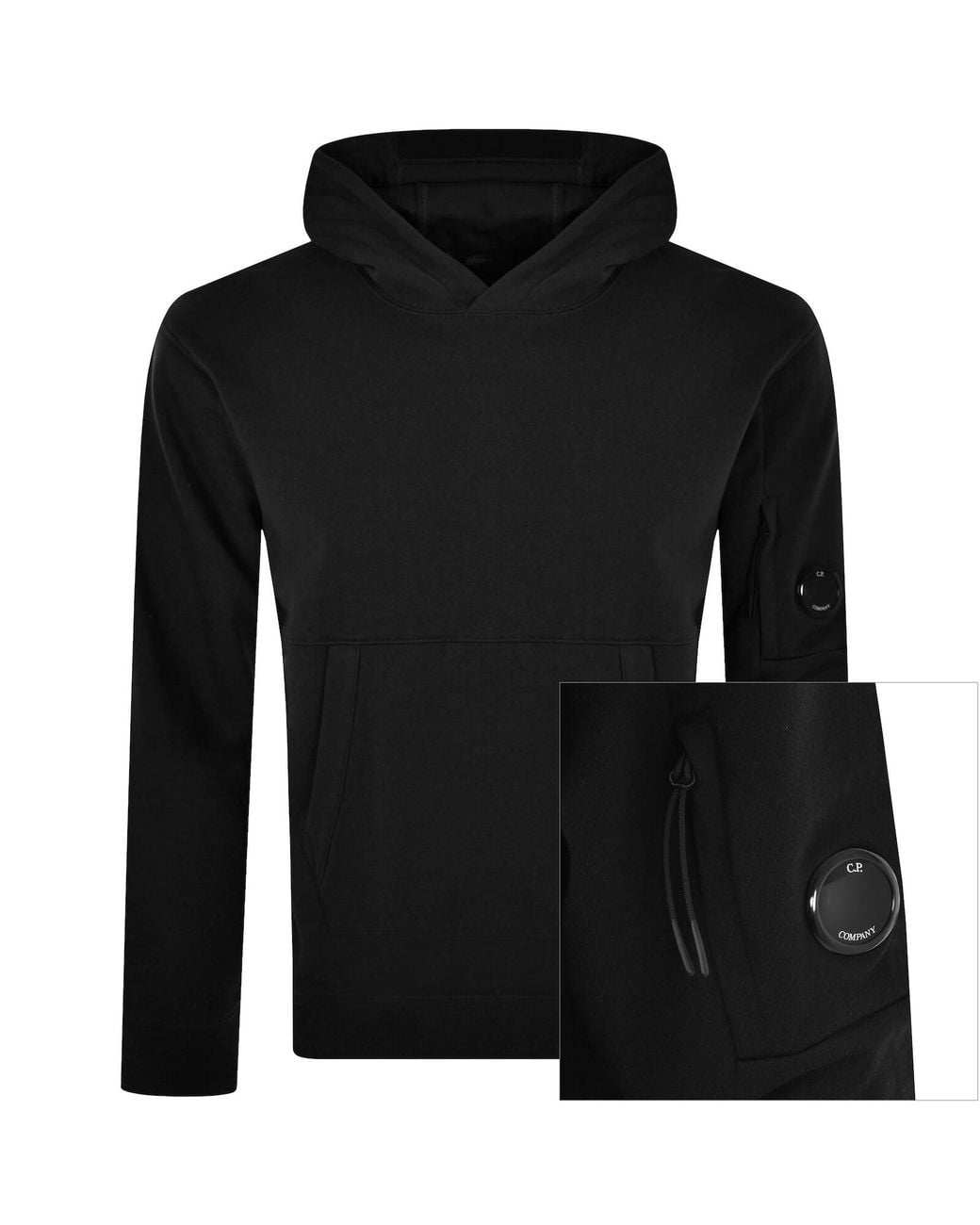 C P Company Black Cp Company Diagonal Hoodie for men