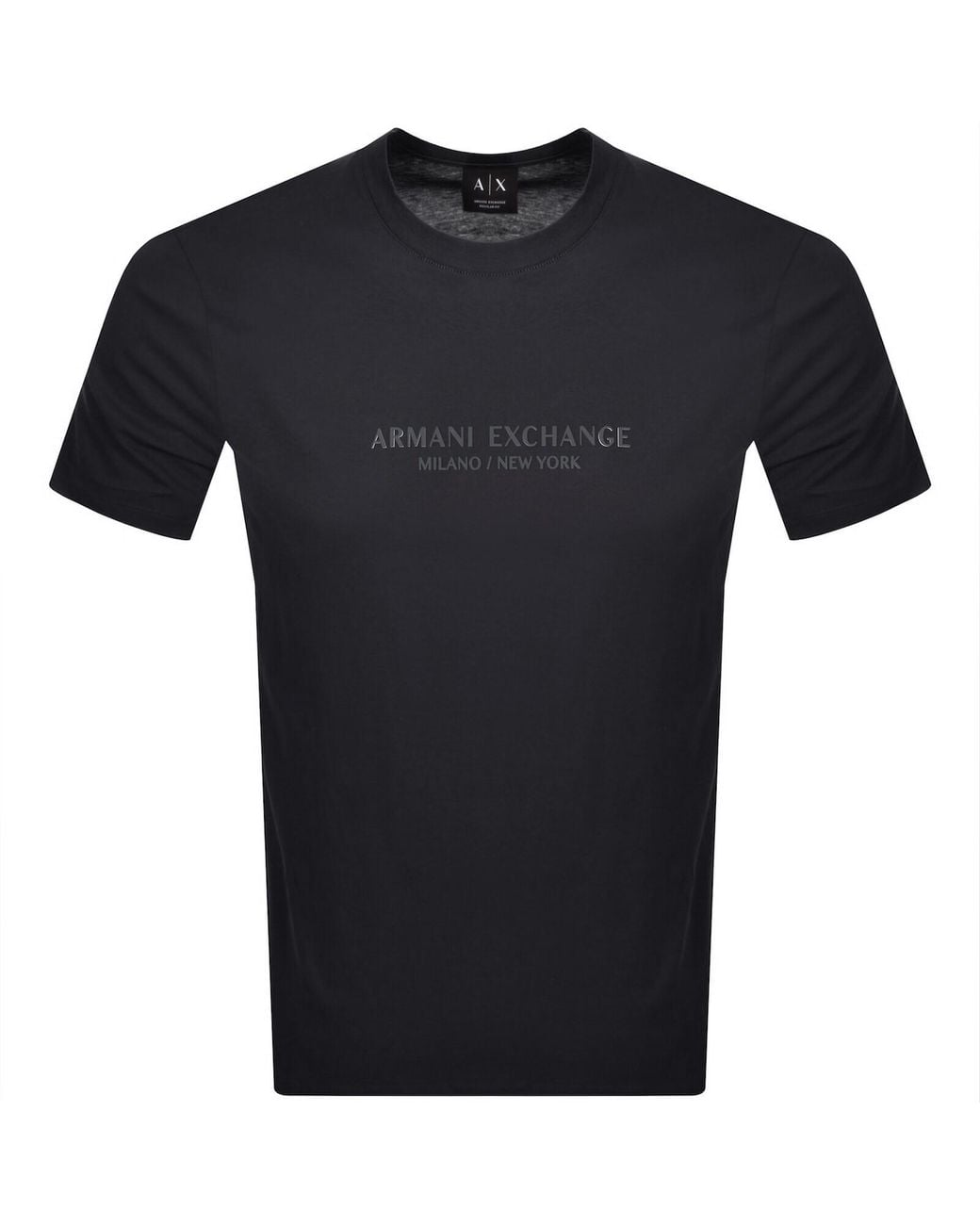 ARMANI EXCHANGE Blue Regular Fit Logo T Shirt for men