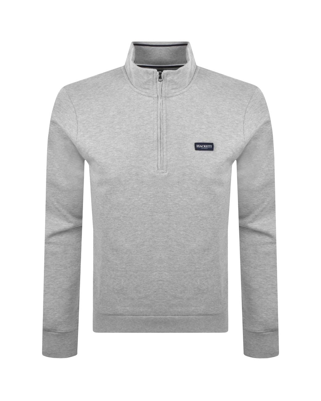 Hackett Gray Half Zip Sweatshirt for men
