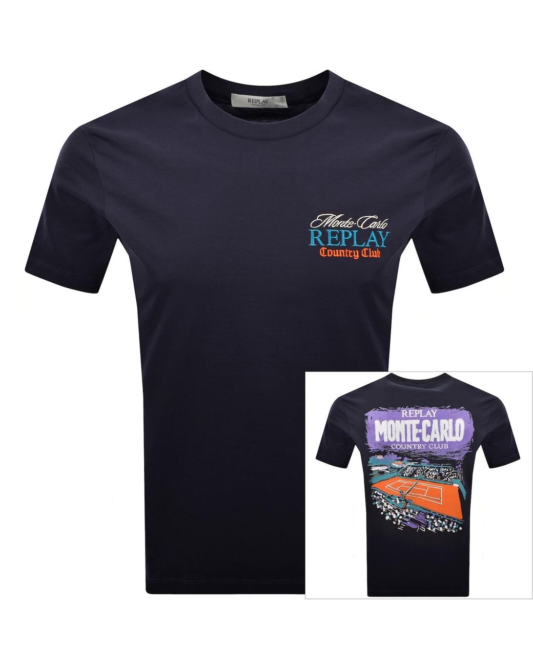 Replay Blue Graphic T Shirt for men