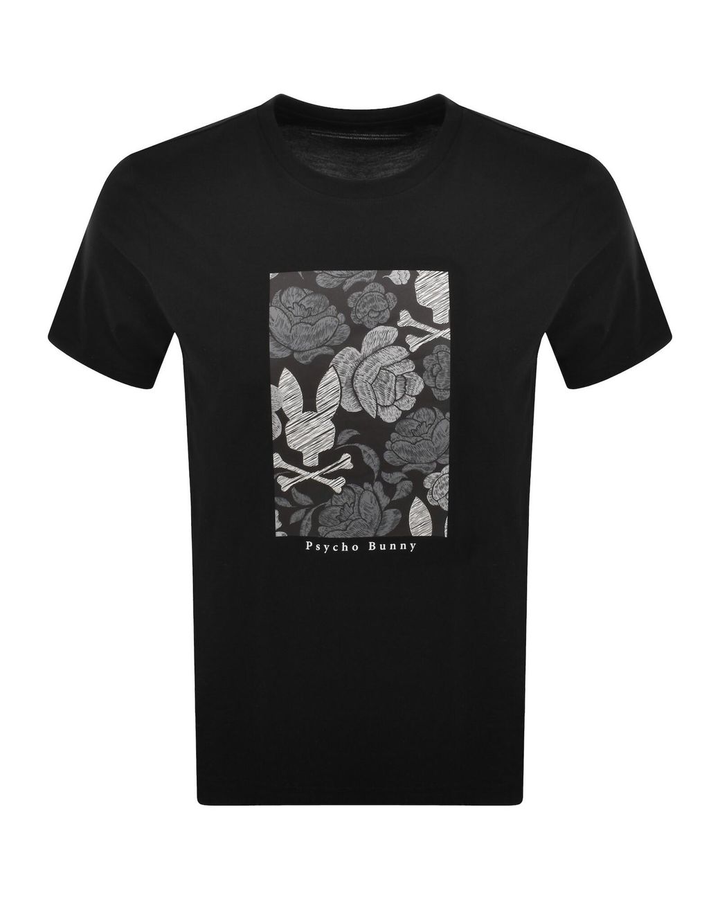 Psycho Bunny Black Rowen Graphic T Shirt for men