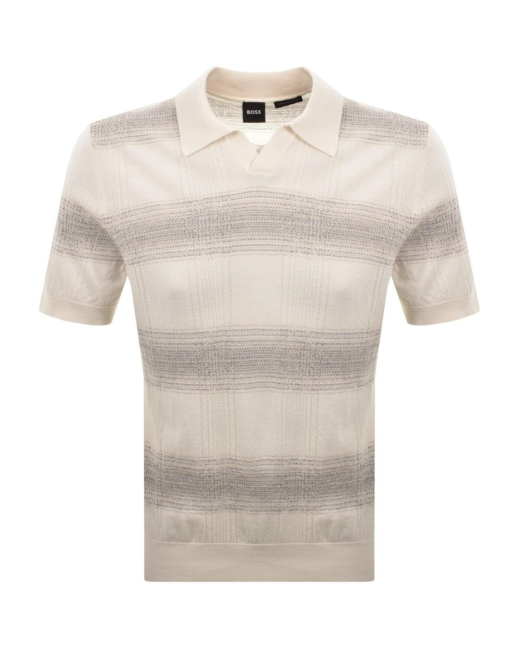 BOSS BUSINESS Gray Boss Lamoroso Merino Wool Knit Polo for men
