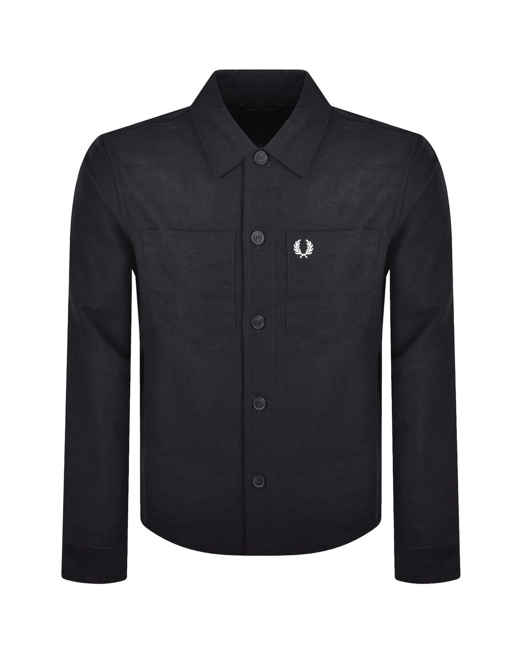 Fred Perry Blue Brushed Twill Overshirt for men
