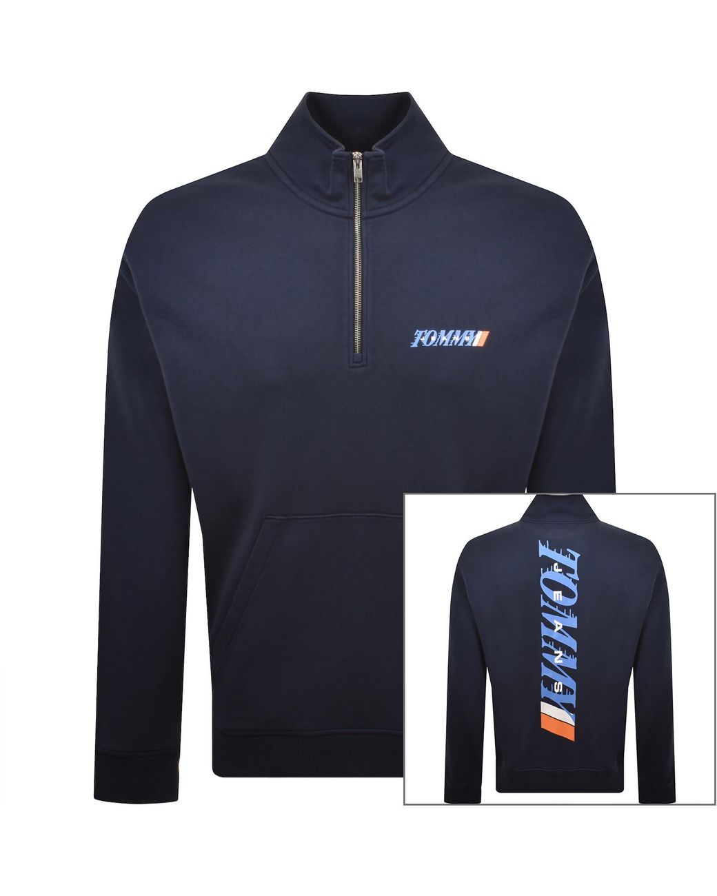 Tommy Hilfiger Blue Quarter Zip Sweatshirt for men