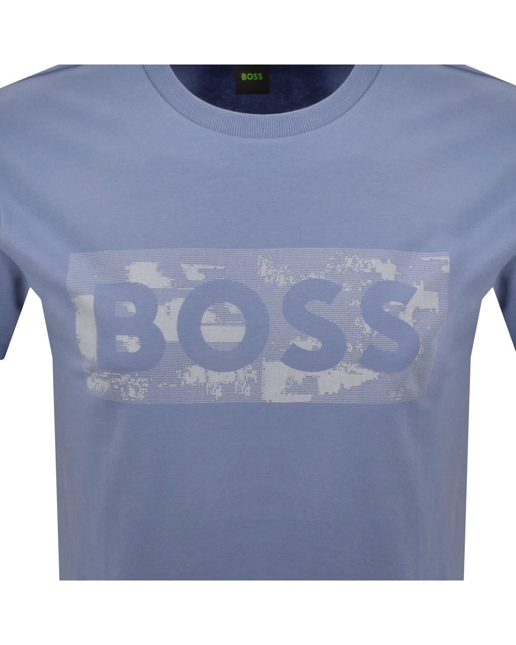 Boss Blue Boss Globe Logo T Shirt for men
