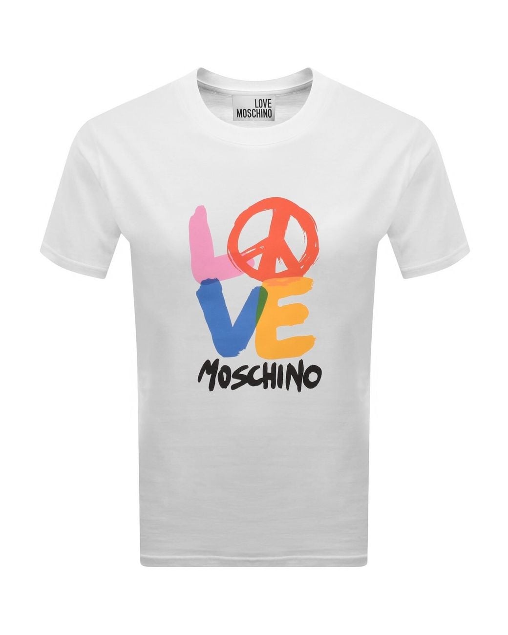 Moschino Gray Graphic T Shirt for men