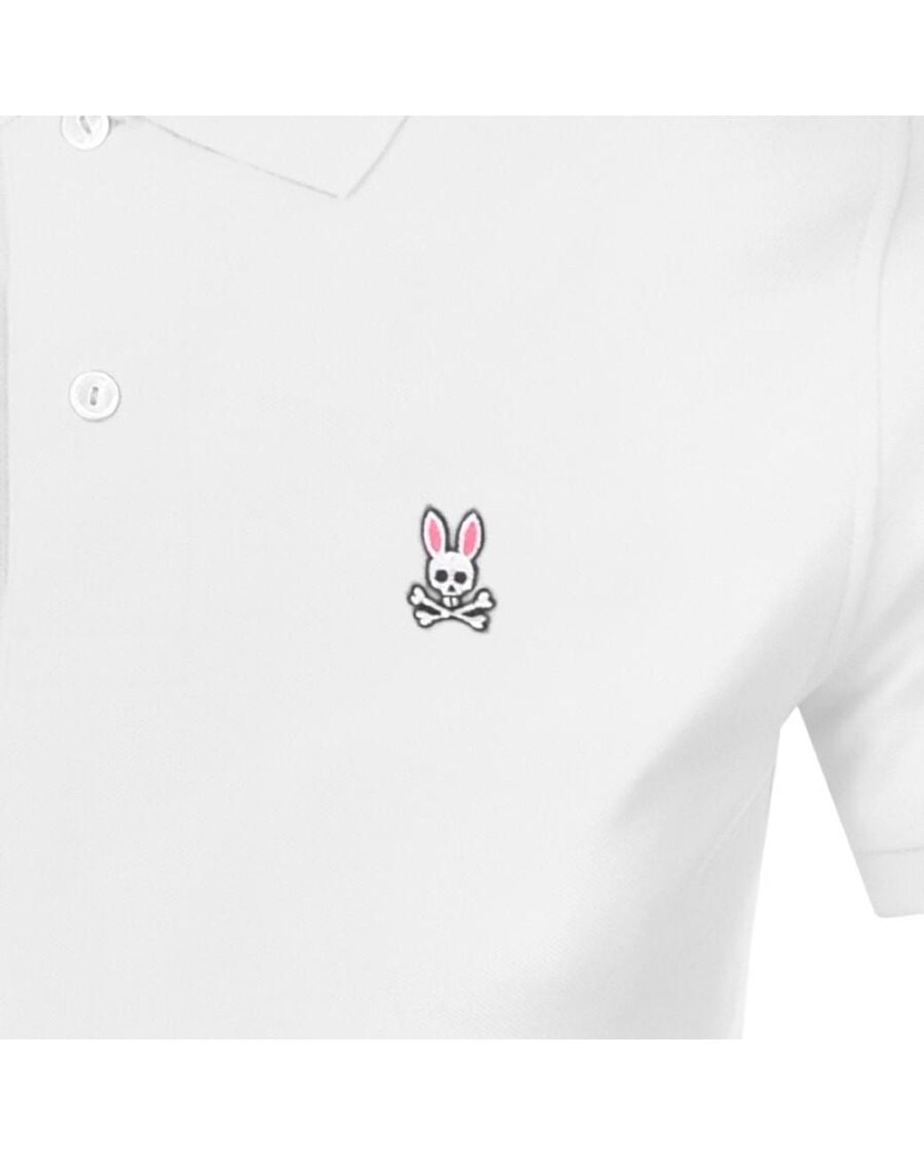 Psycho Bunny White Classic Polo T Shirt for men