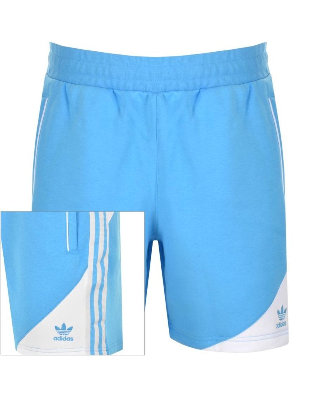 adidas Originals Fleece Logo Shorts in Blue for Men | Lyst