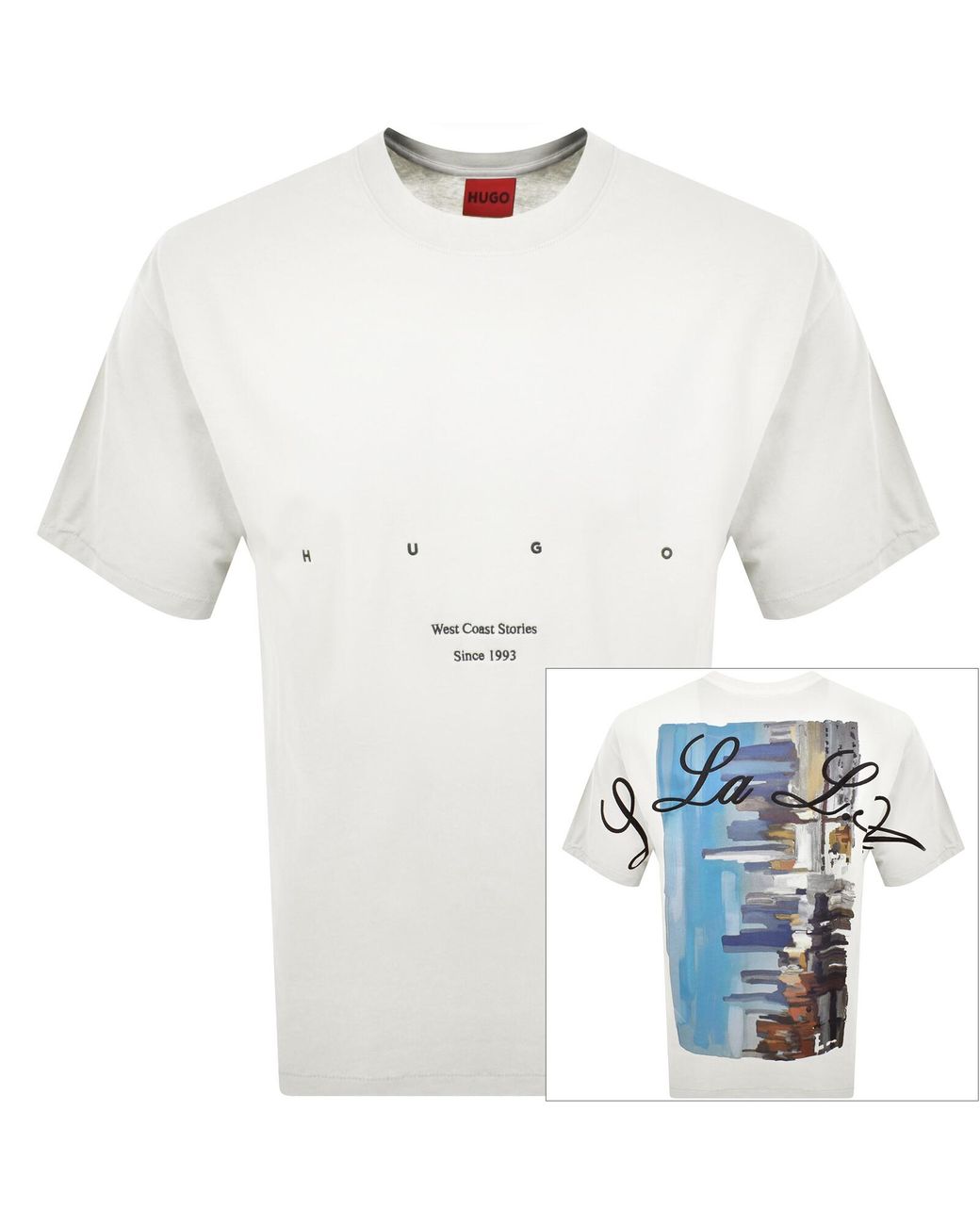 HUGO Duwrite T Shirt in White for Men | Lyst