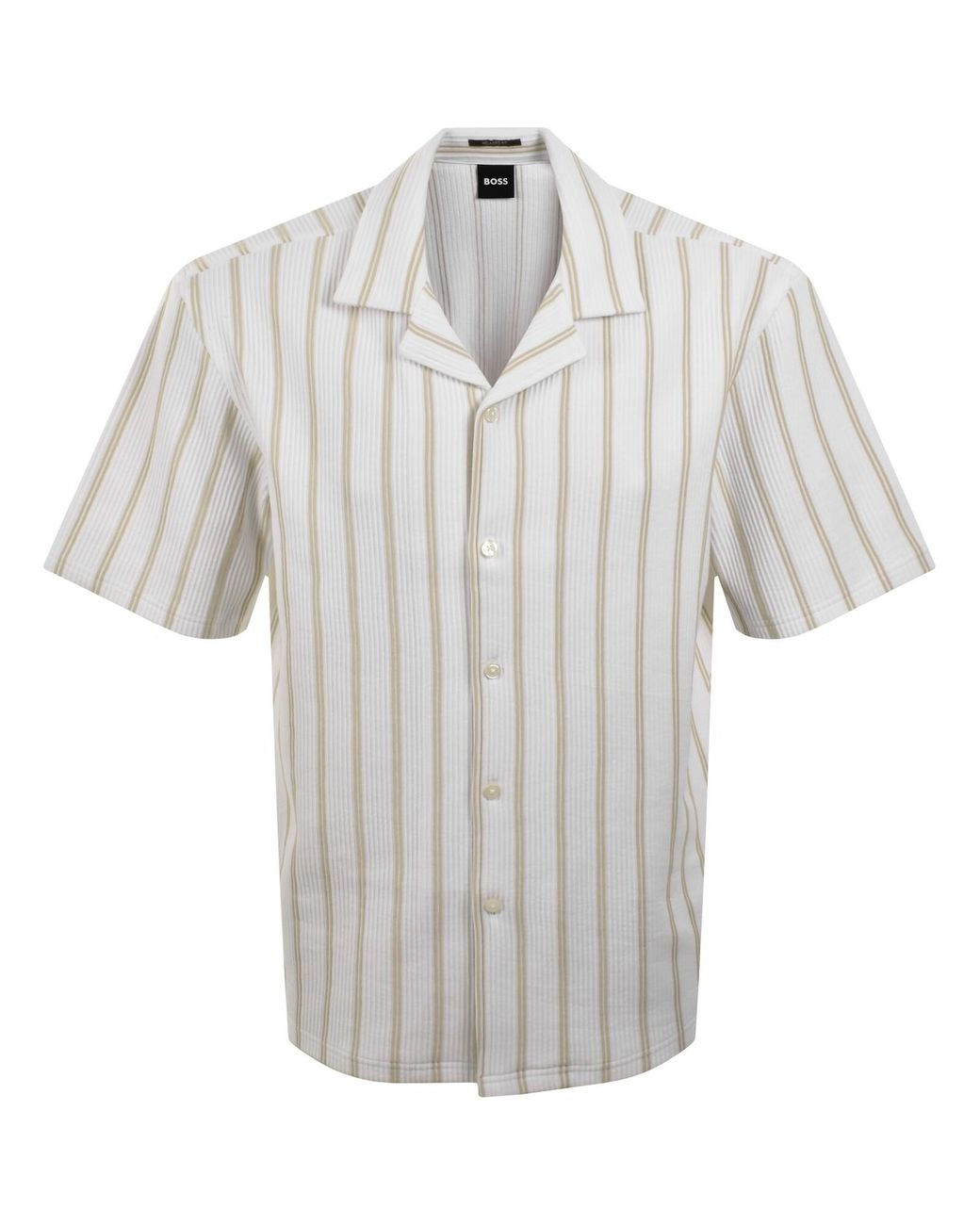 BOSS BUSINESS Gray Boss Lars Short Sleeve Shirt Open for men