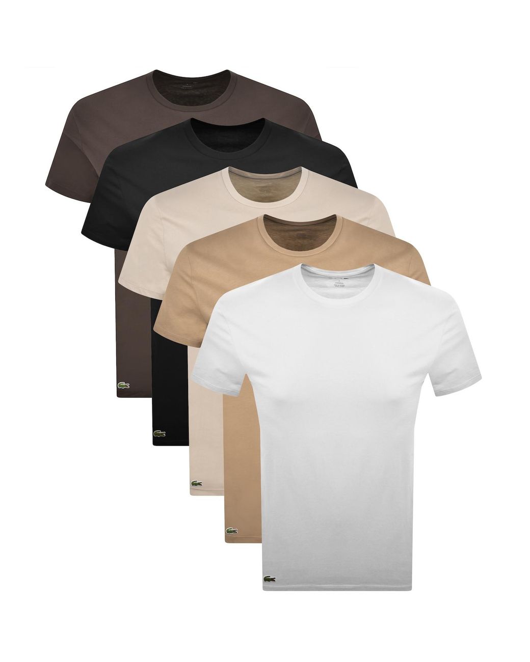 Lacoste White Slim Fit 5 Pack T Shirts for men
