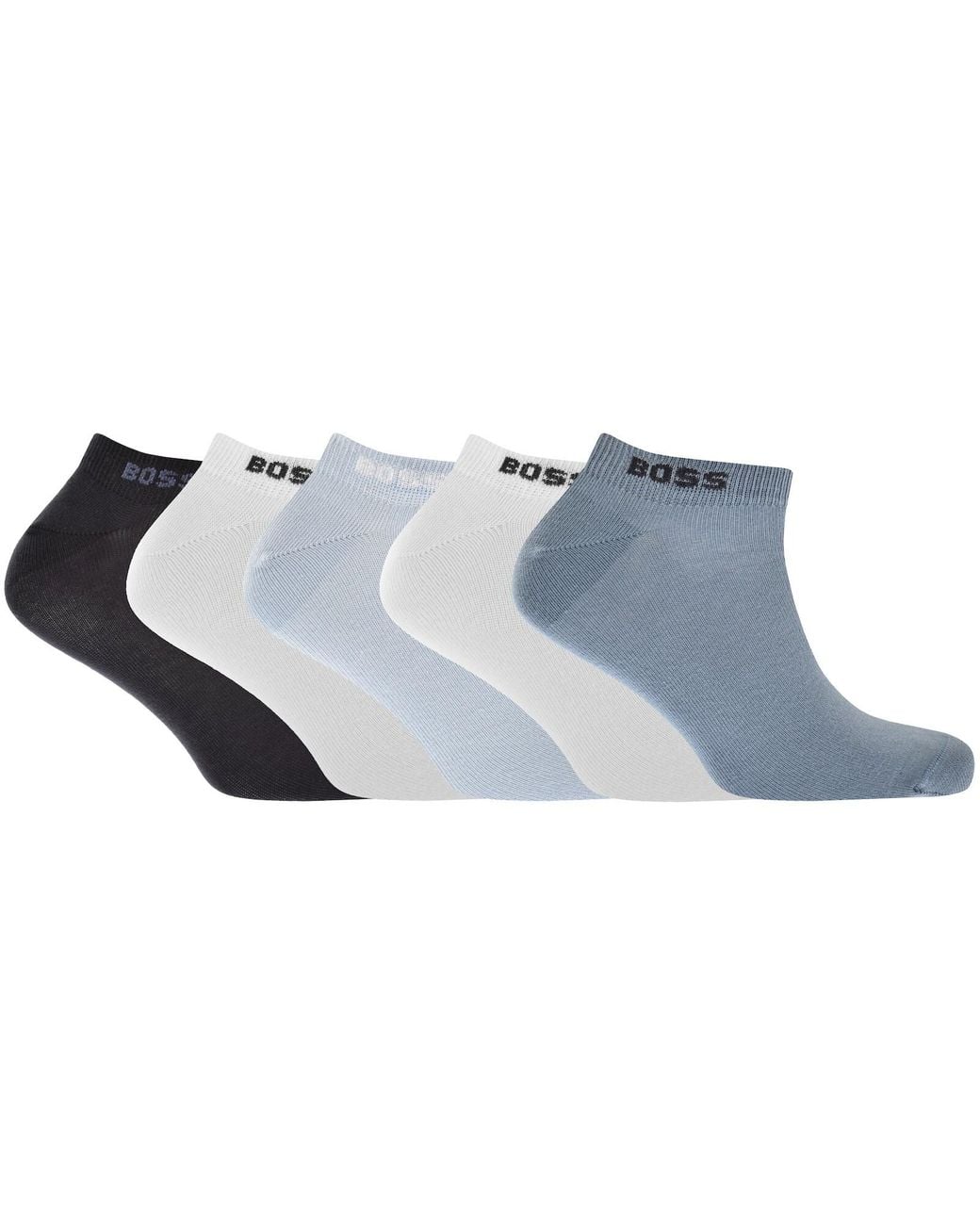 BOSS BUSINESS Blue Boss 5 Pack Ankle Socks for men