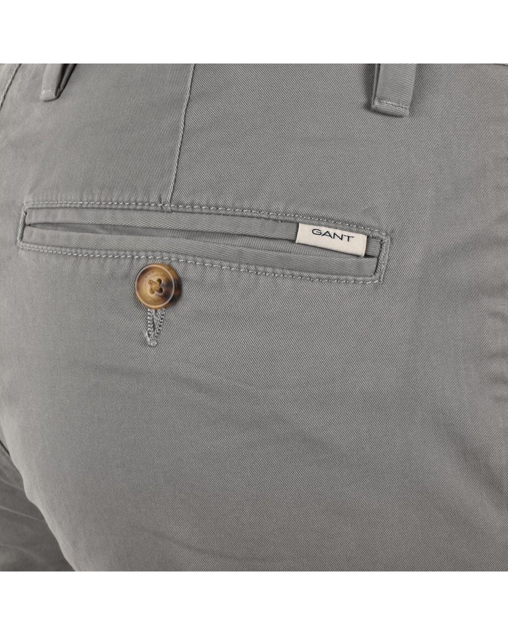 Gant Gray Slim Light Canvas Chinos for men