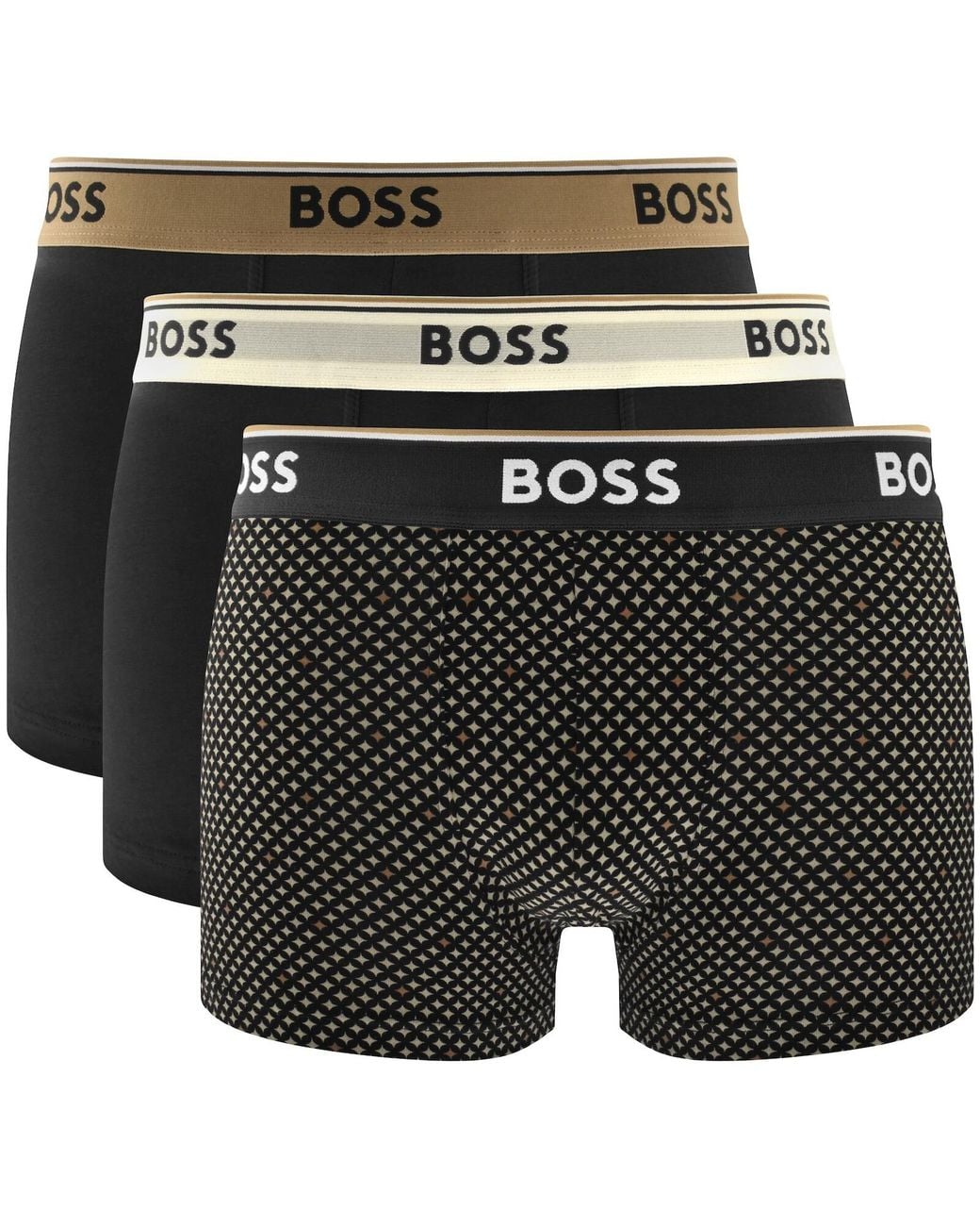 BOSS BUSINESS Black Boss Underwear 3 Pack Power Trunks for men