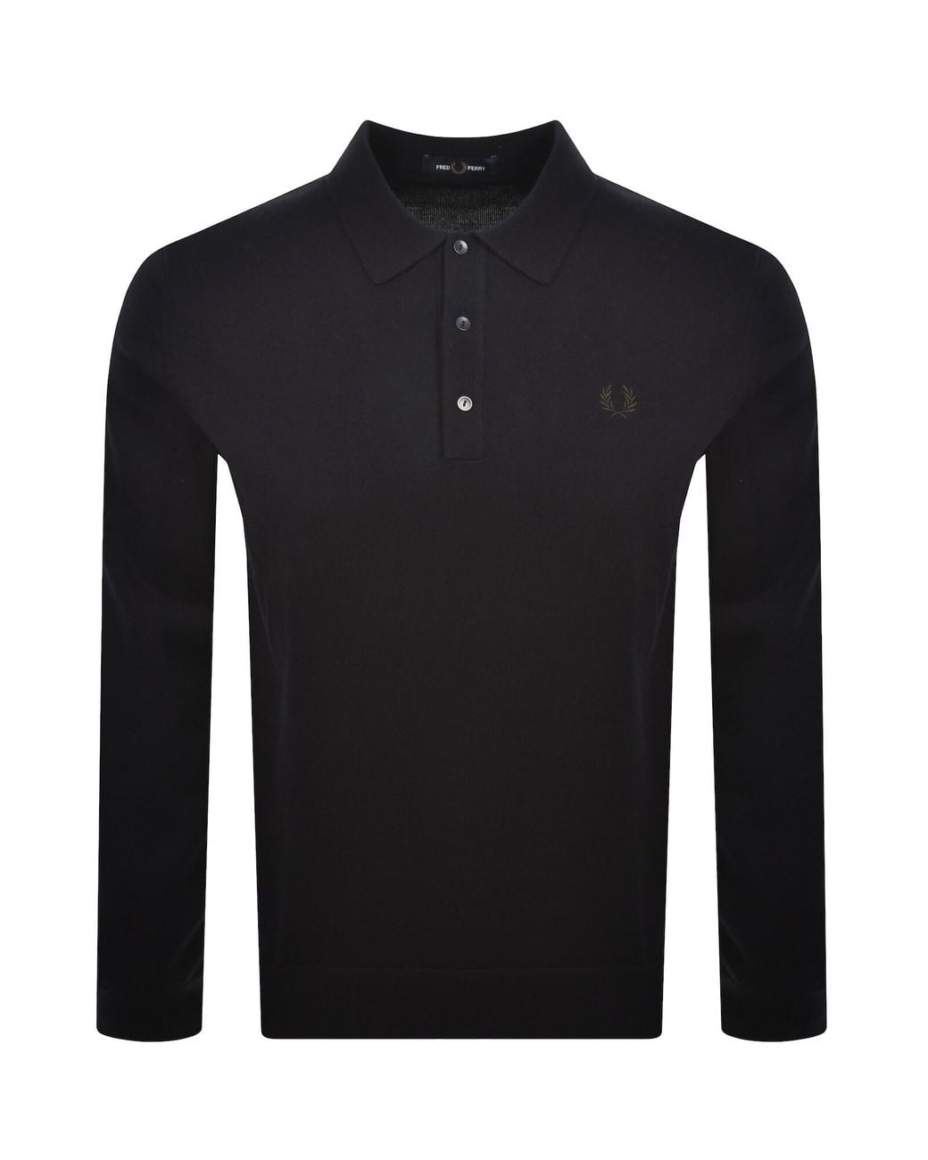 Fred Perry Blue Long Sleeve Knit Polo for men