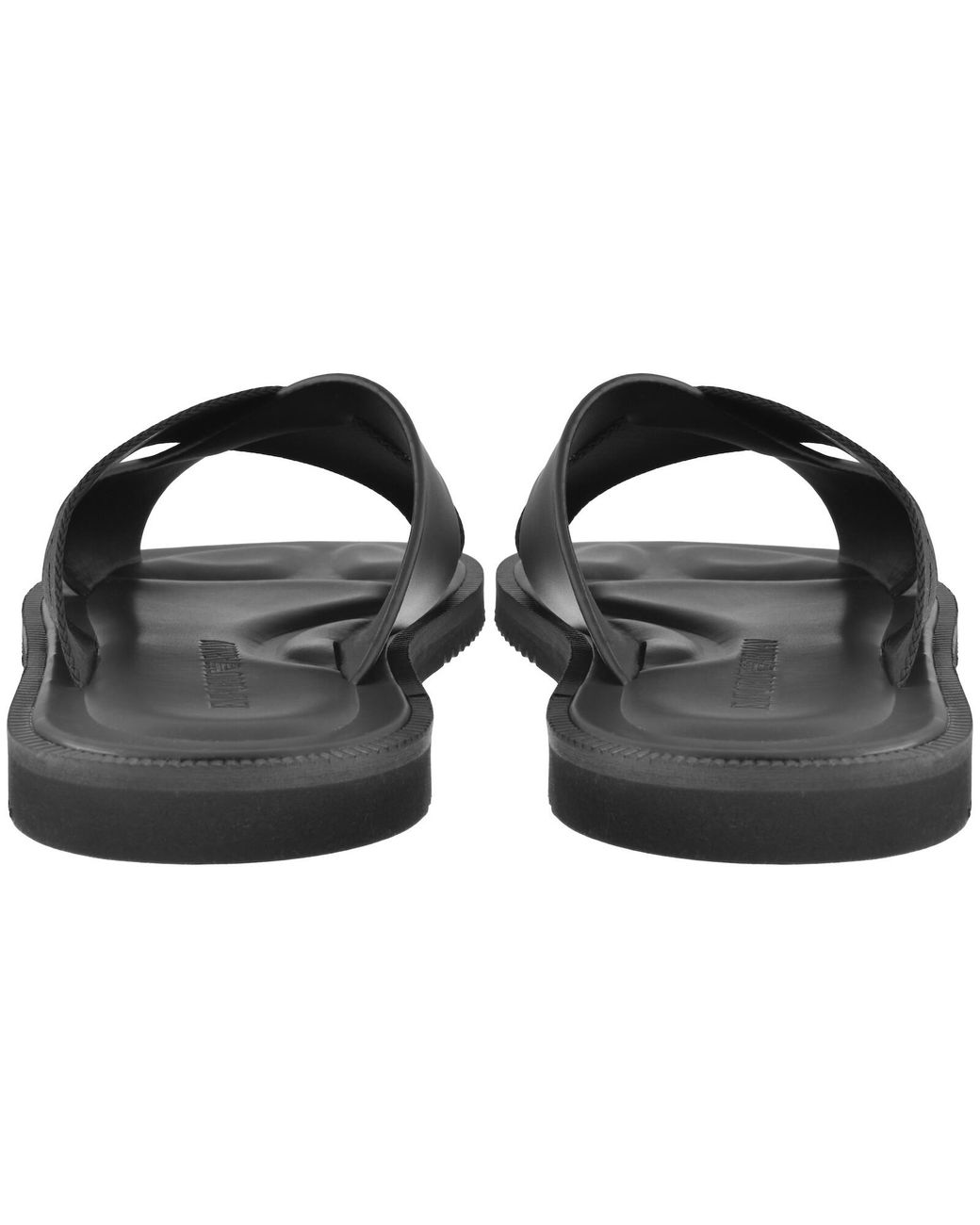 Armani Black Emporio Leather Sandals for men