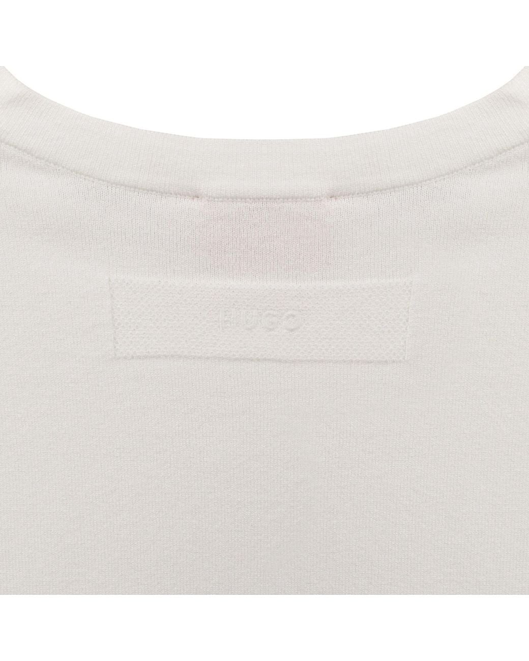 HUGO Gray San Carl Knit Jumper Natural for men