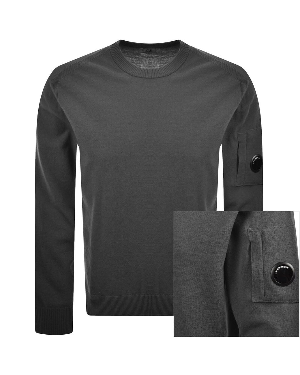 C P Company Gray Cp Company Rib Knit Jumper for men