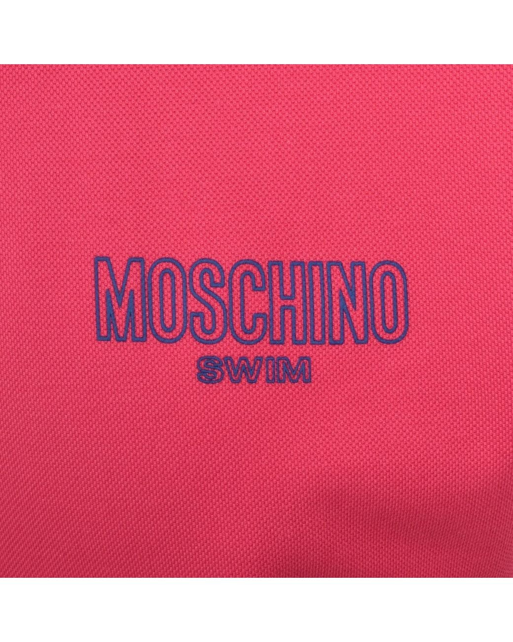 Moschino Pink Swim Short Sleeved Polo T Shirt for men