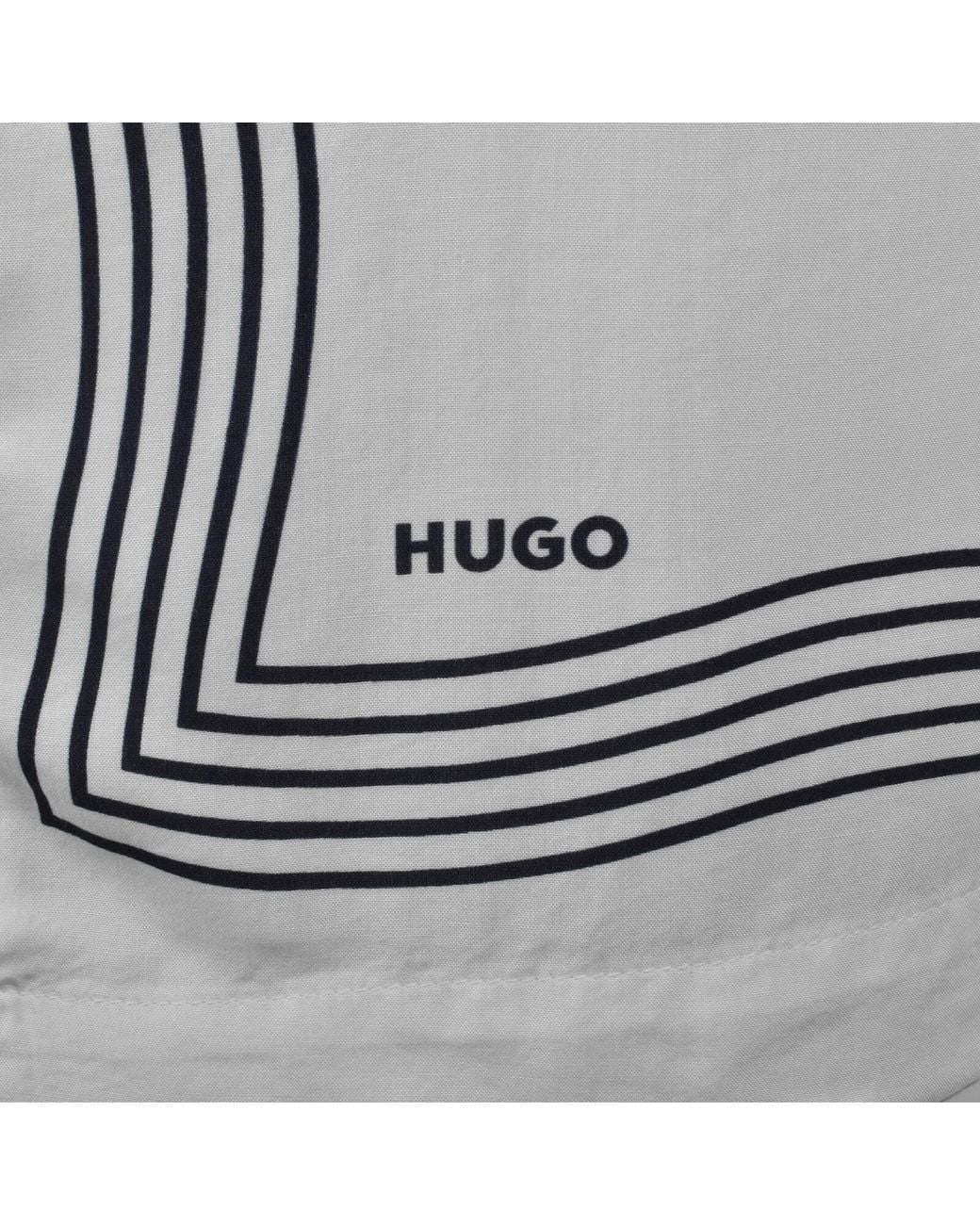 HUGO Gray Exolino Relaxed Fit Striped Shirt for men