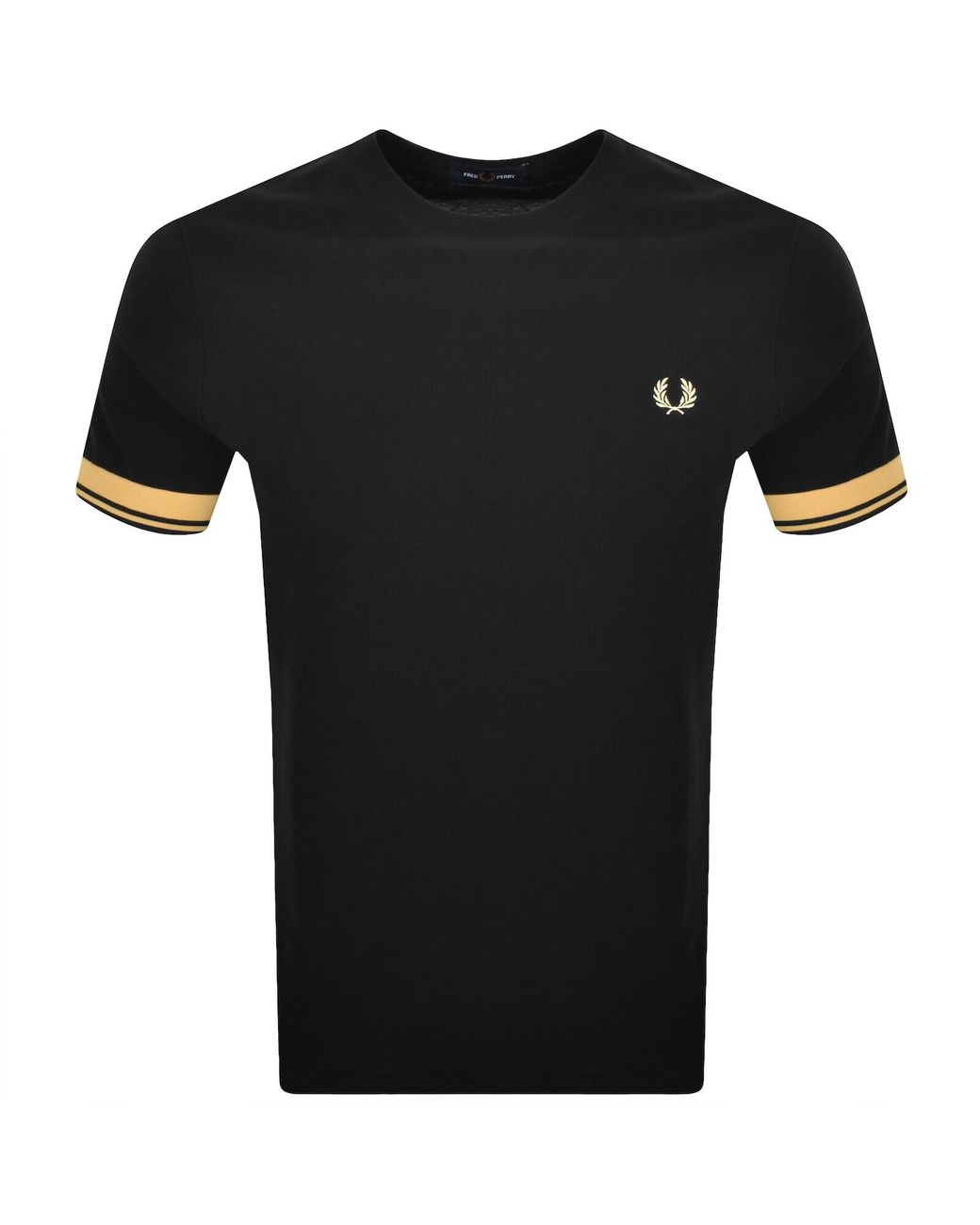 Fred Perry Black Twin Tipped Cuff T Shirt for men