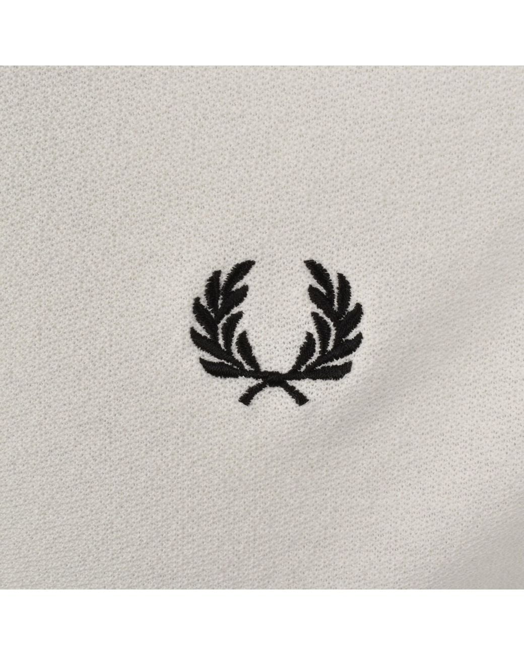 Fred Perry Gray Zip Neck Crepe Polo for men