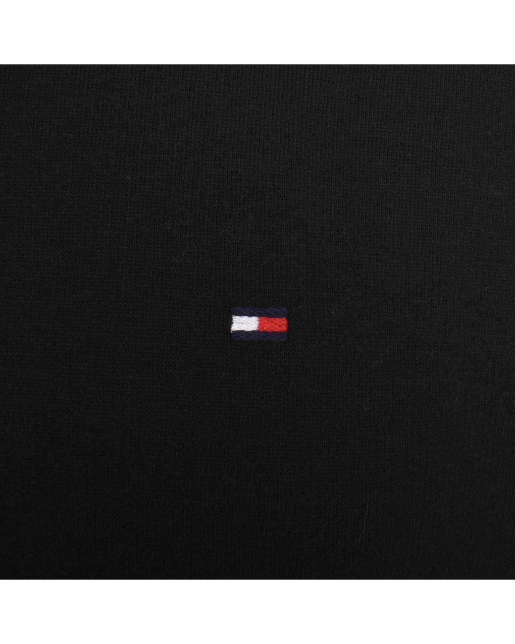 Tommy Hilfiger Black Quarter Zip Fleece Sweatshirt for men