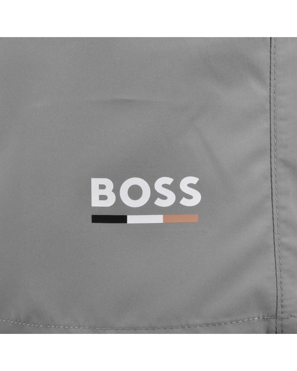 BOSS BUSINESS Gray Boss Swordfish Swim Shorts Open for men
