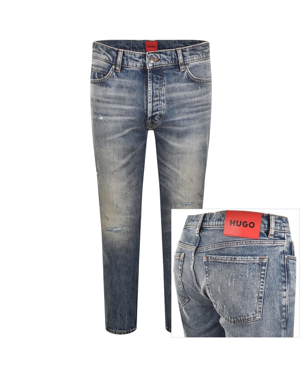 HUGO Blue 634 Tapered Fit Jeans Mid Wash for men
