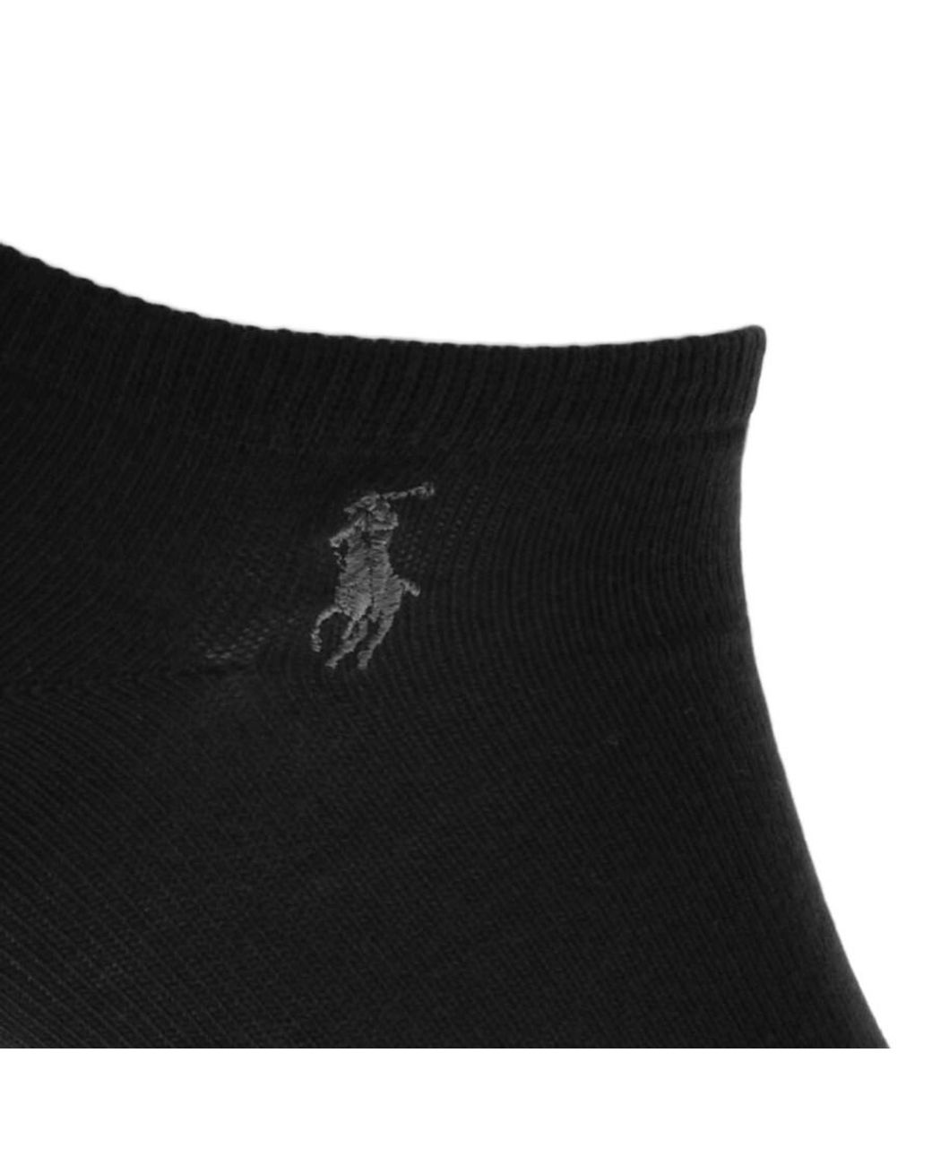 Ralph Lauren Black 3 Pack Trainer Socks for men