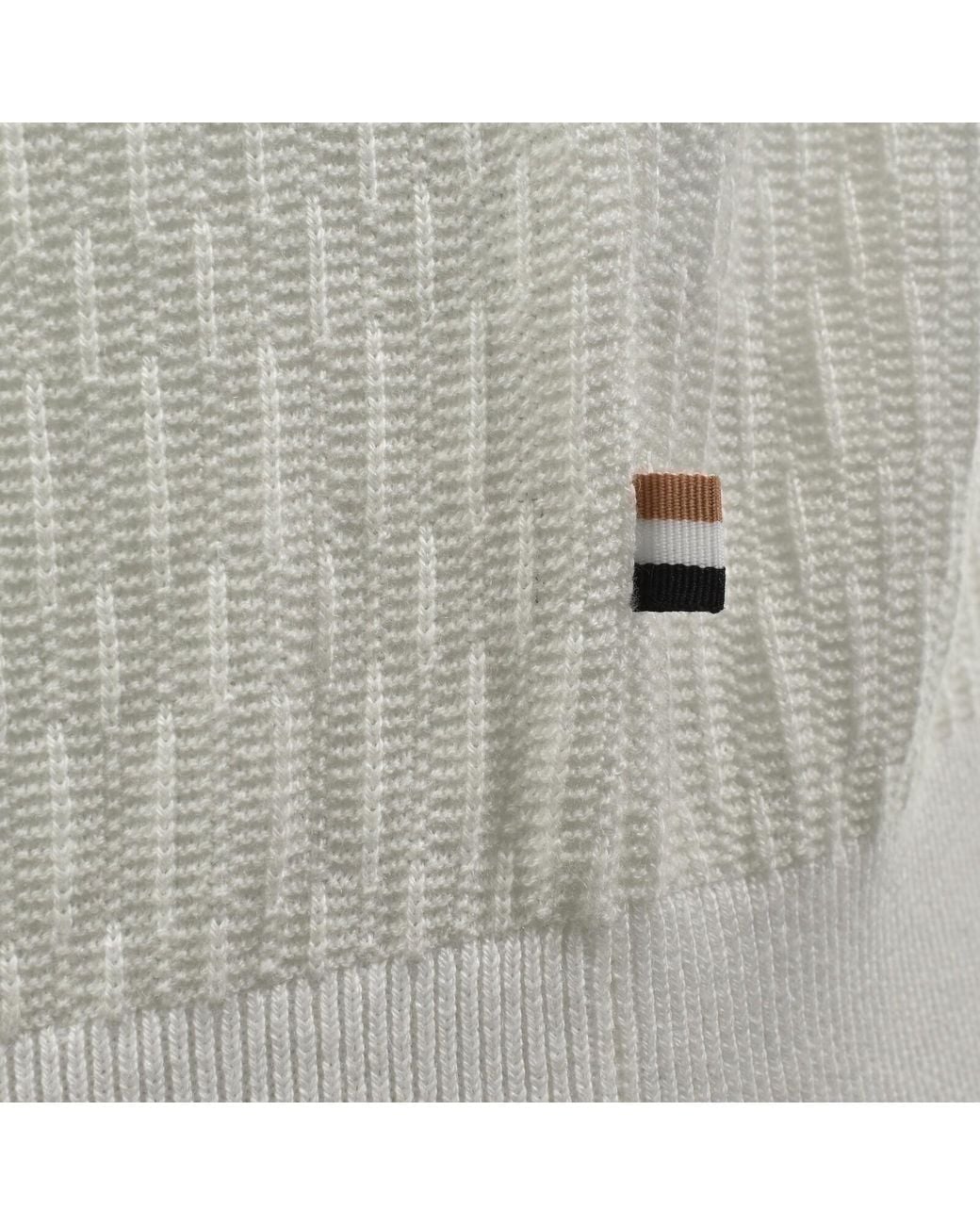 BOSS BUSINESS White Boss Lurazio Knit Polo for men