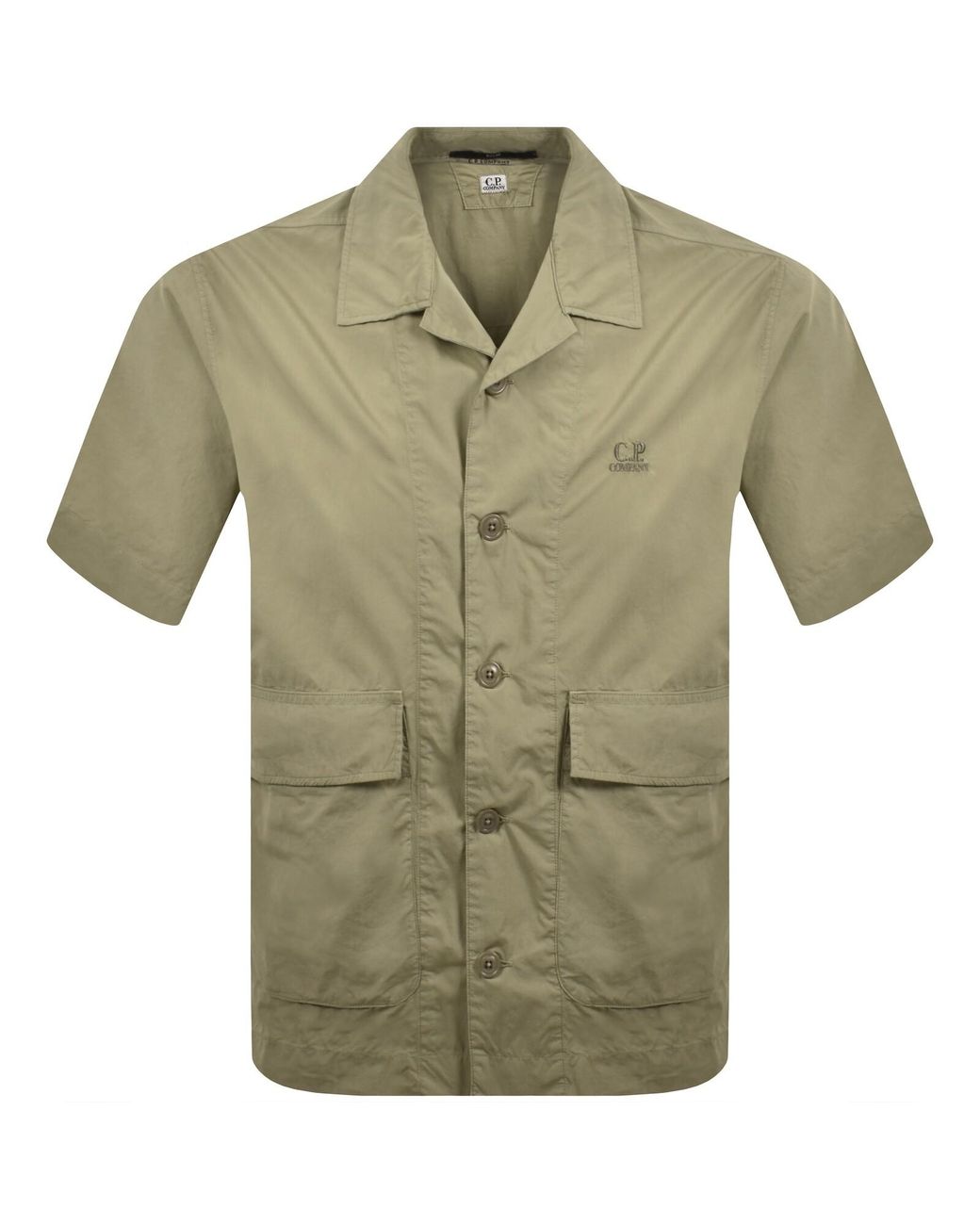 C P Company Green Cp Company Popeline Overshirt for men
