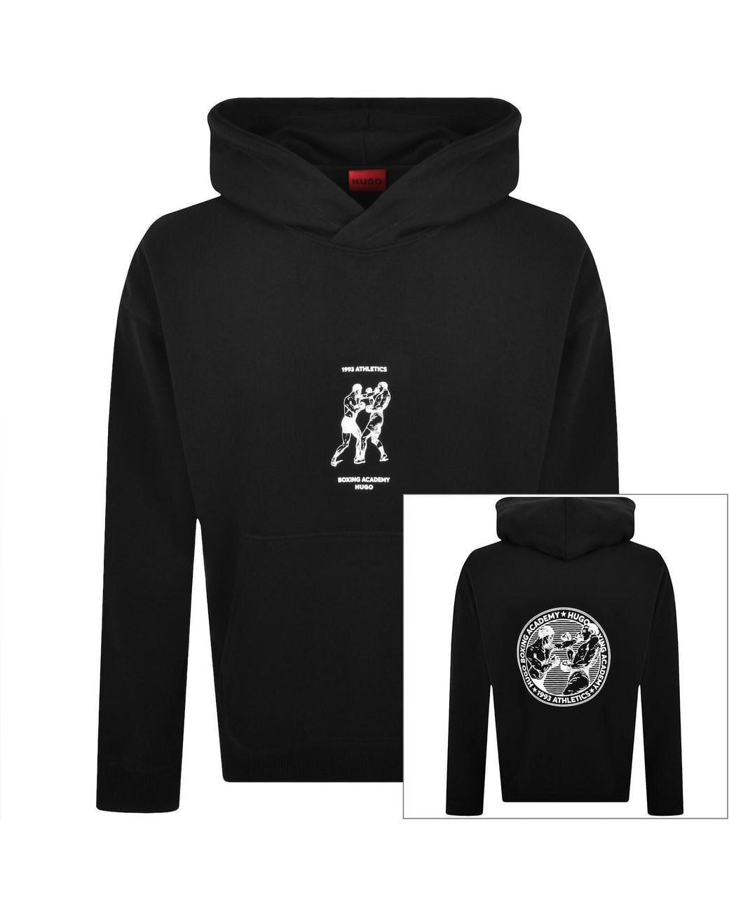 HUGO Black Duwrestie Hoodie for men