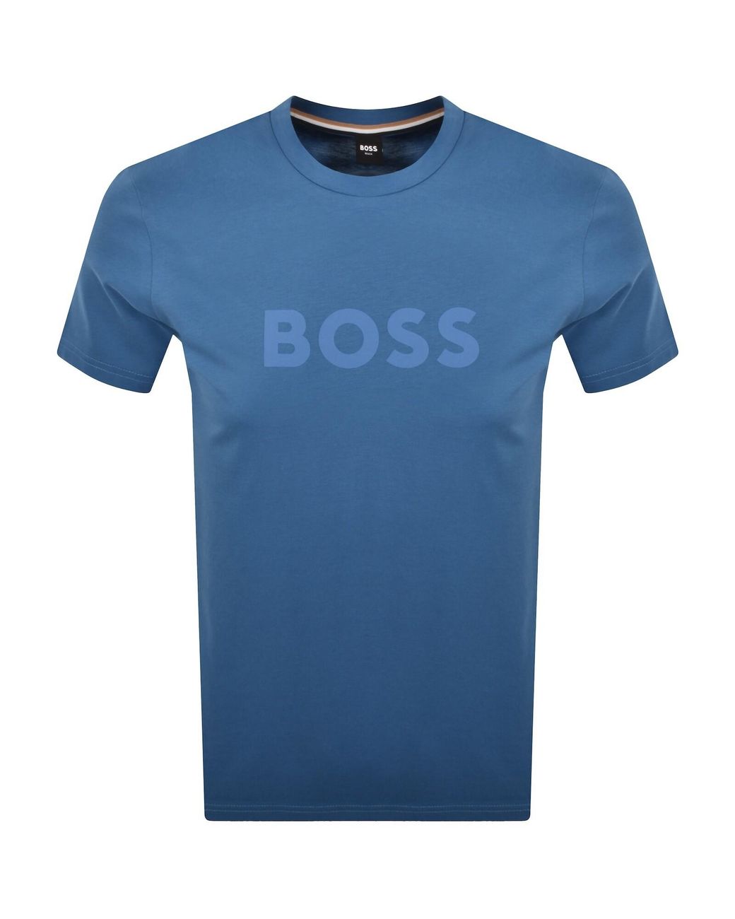 BOSS BUSINESS Blue Boss Beachwear Logo T Shirt Open for men