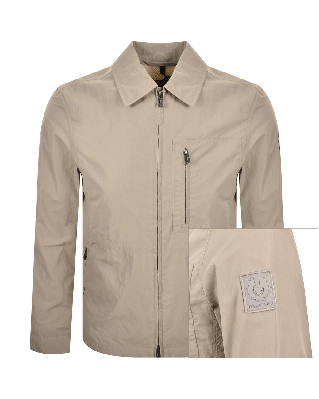 Belstaff Brown Grid Overshirt Dark Sand for men